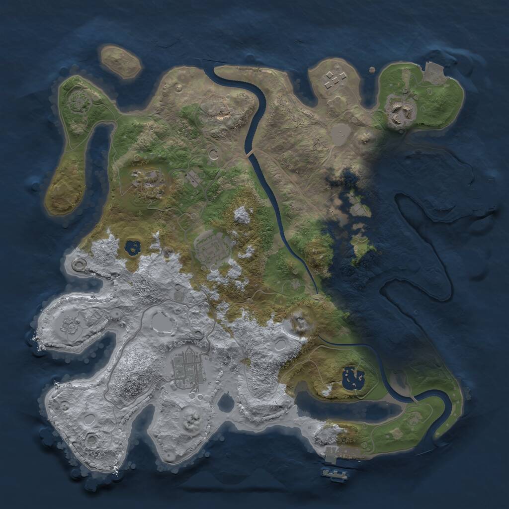 Rust Map: Procedural Map, Size: 3200, Seed: 12280, 13 Monuments