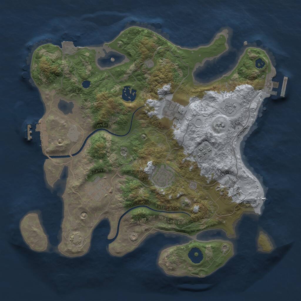 Rust Map: Procedural Map, Size: 3000, Seed: 1984098458, 12 Monuments