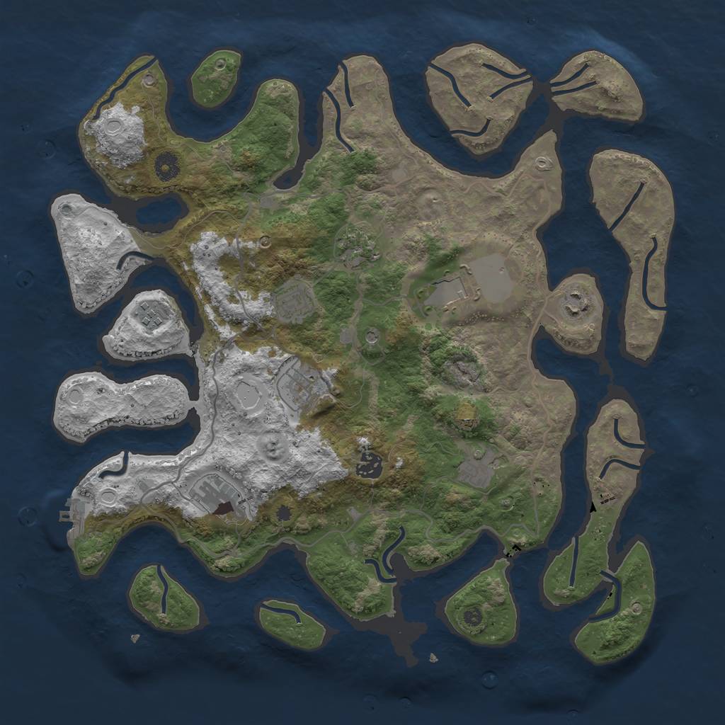 Rust Map: Procedural Map, Size: 4000, Seed: 765756785, 16 Monuments