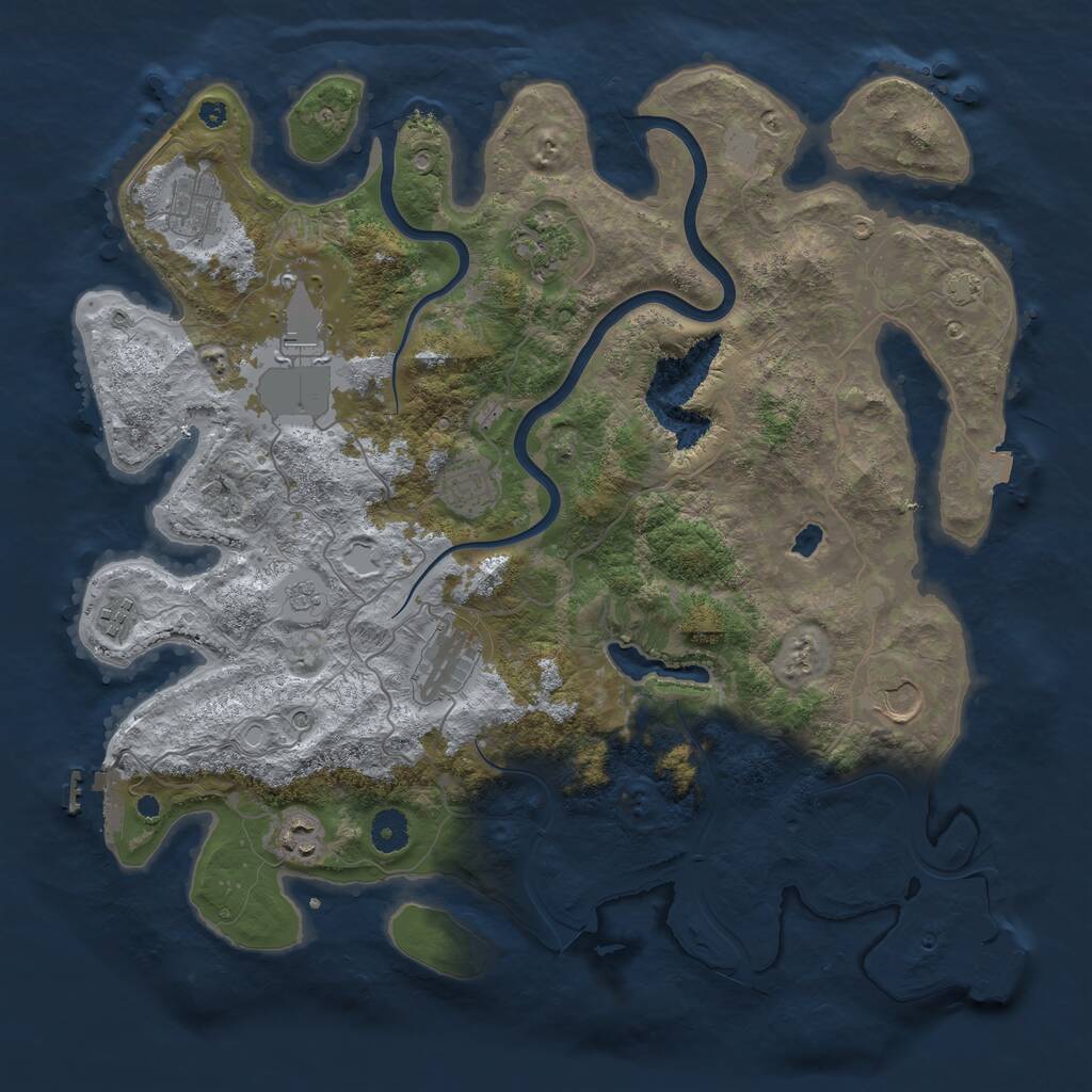 Rust Map: Procedural Map, Size: 4000, Seed: 765756785, 14 Monuments