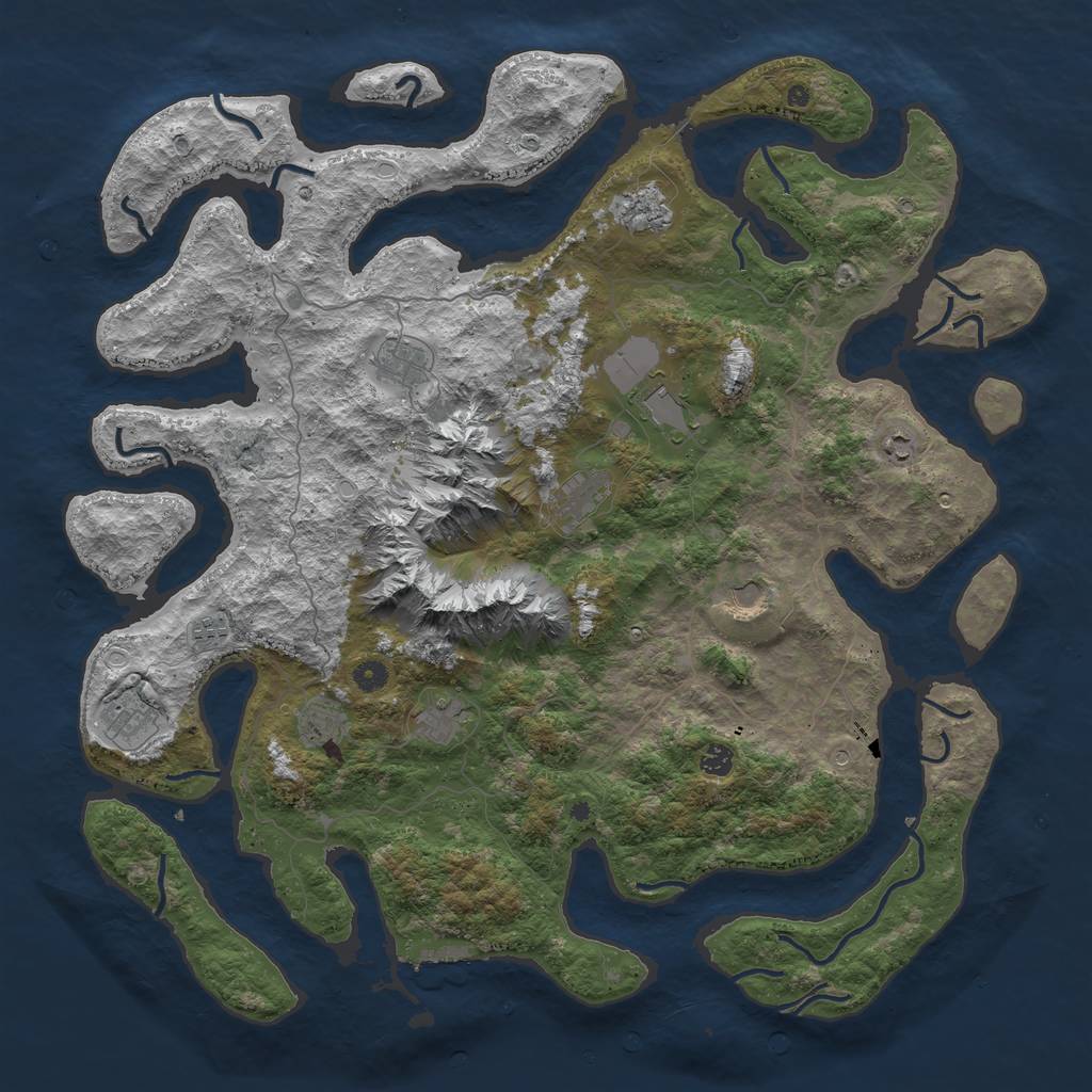 Rust Map: Procedural Map, Size: 5000, Seed: 17092174, 18 Monuments