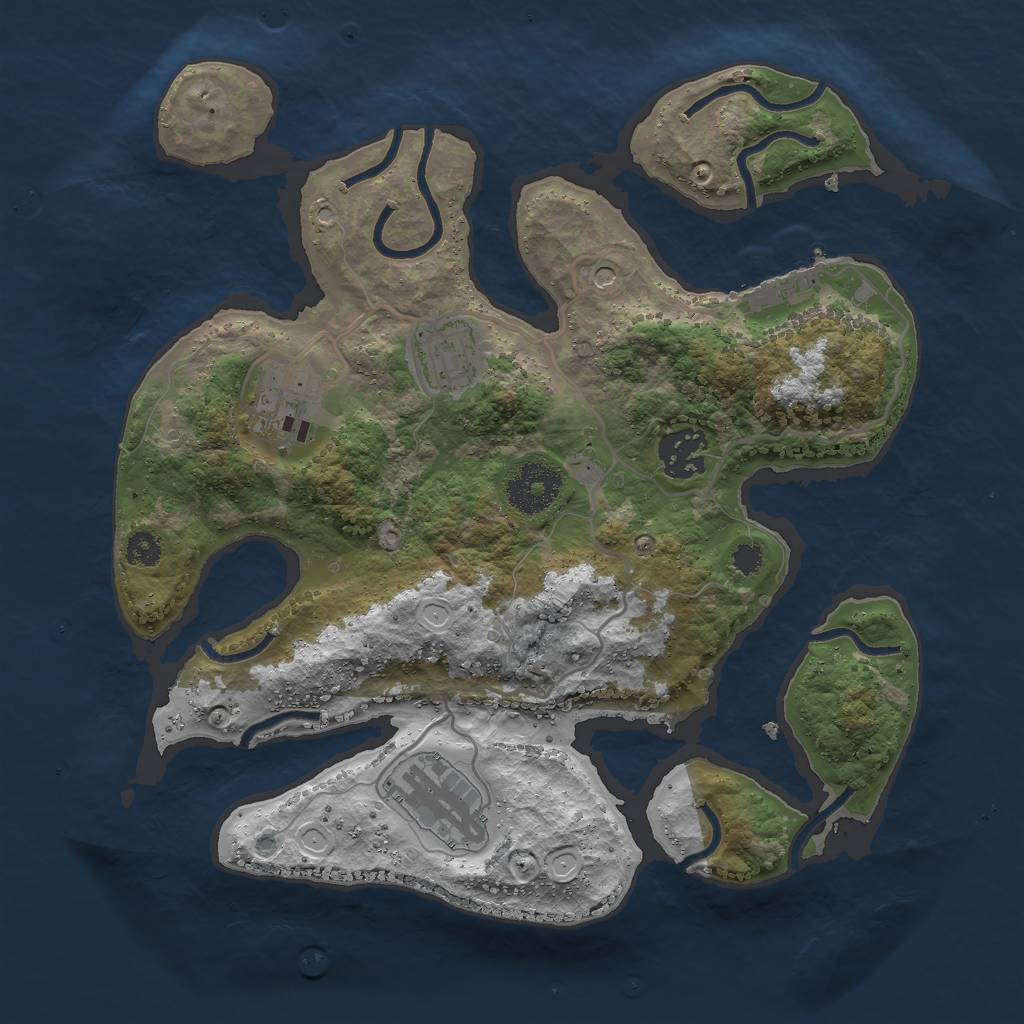 Rust Map: Procedural Map, Size: 3000, Seed: 981119, 11 Monuments
