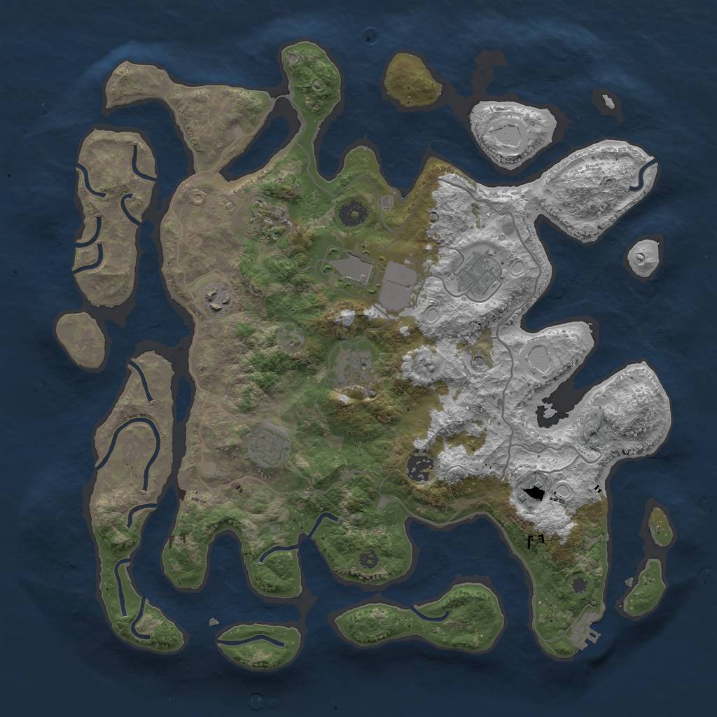 Rust Map: Procedural Map, Size: 4000, Seed: 156982, 15 Monuments