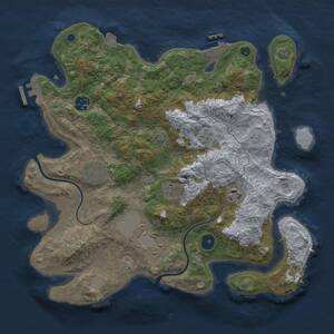 Thumbnail Rust Map: Procedural Map, Size: 3500, Seed: 2323, 12 Monuments