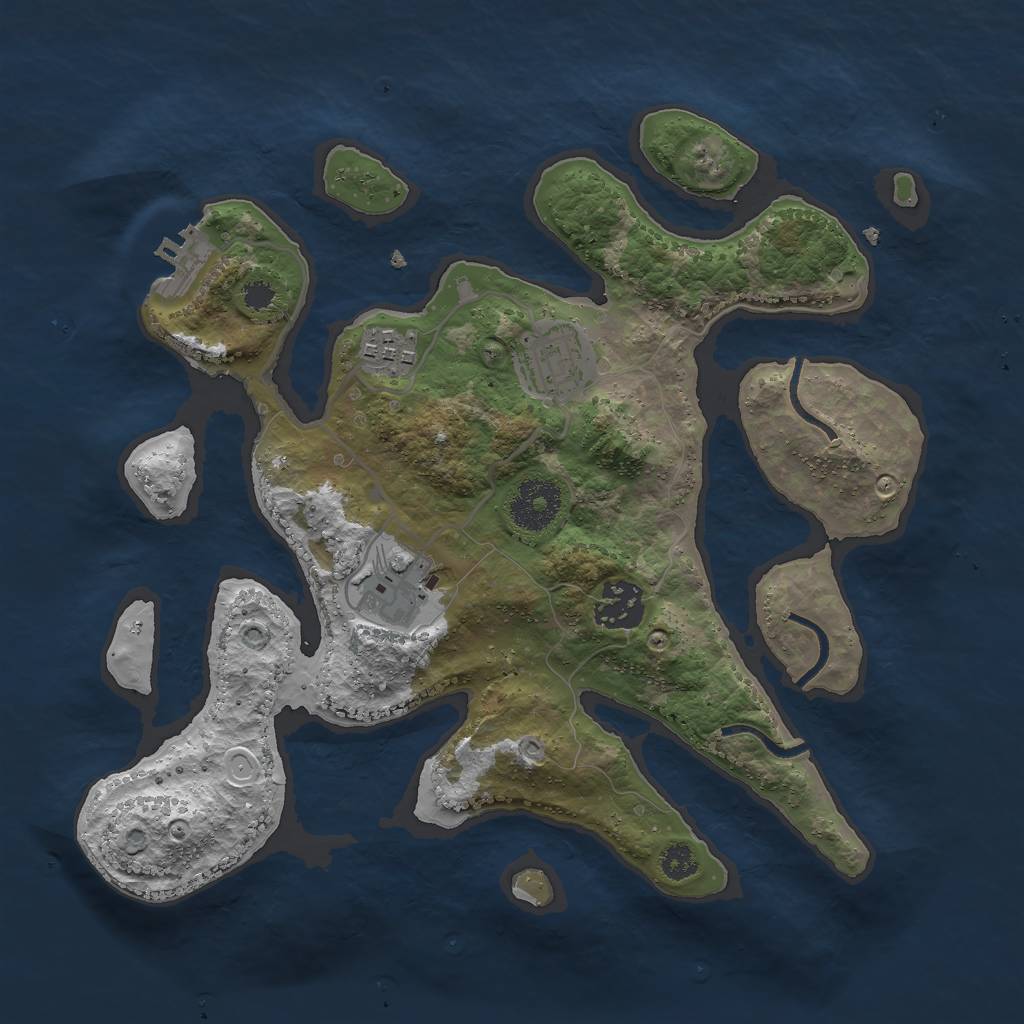Rust Map: Procedural Map, Size: 3000, Seed: 1879, 10 Monuments