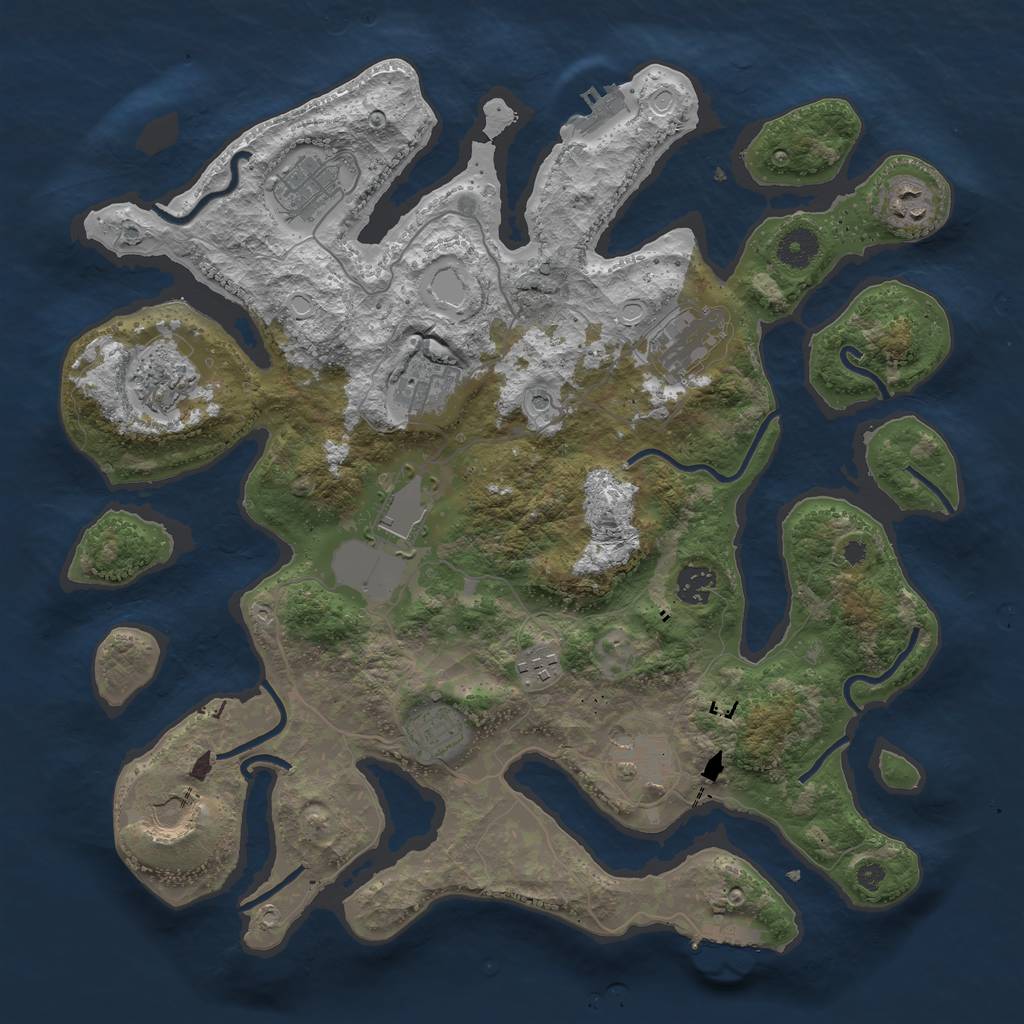 Rust Map: Procedural Map, Size: 3850, Seed: 1590085337, 19 Monuments