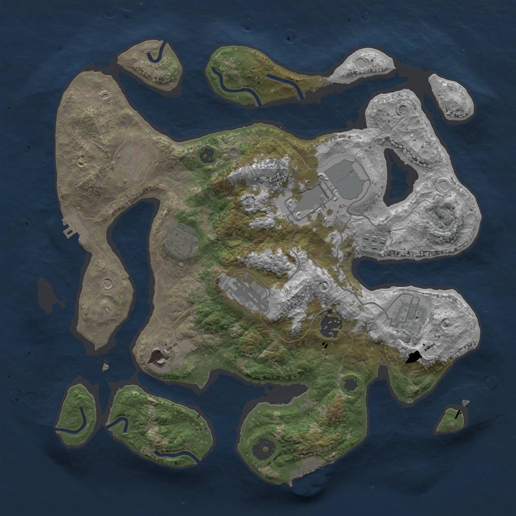 Rust Map: Procedural Map, Size: 3500, Seed: 17092021, 16 Monuments