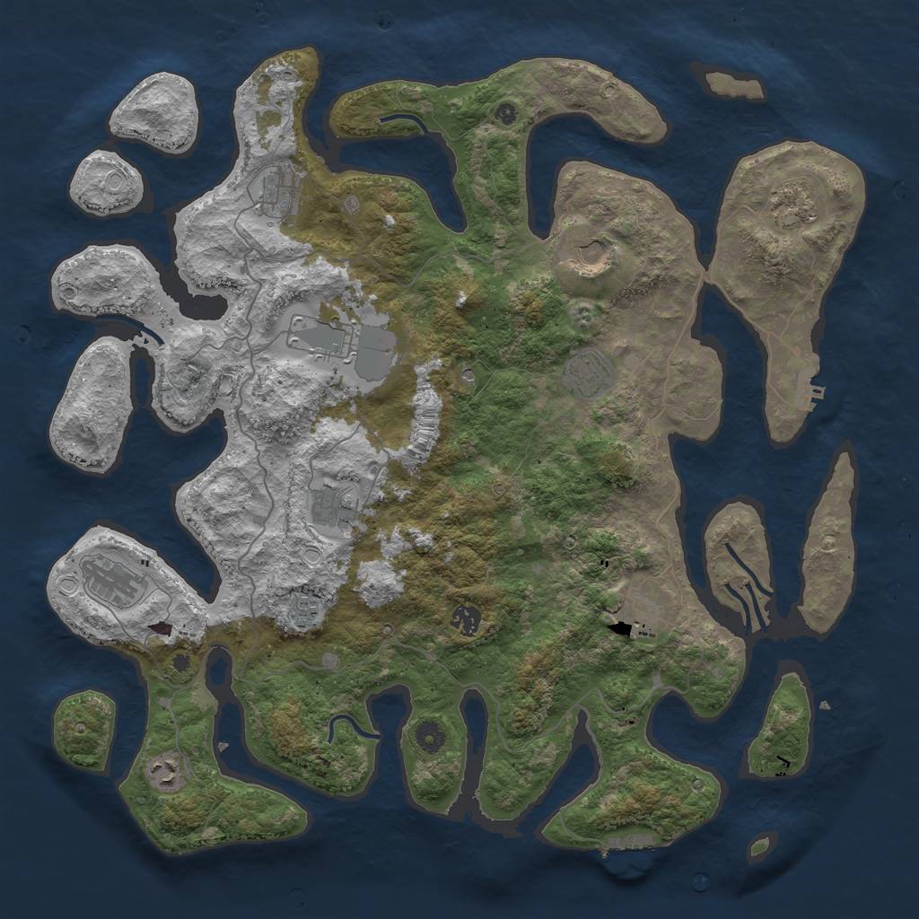 Rust Map: Procedural Map, Size: 4500, Seed: 2645815, 19 Monuments