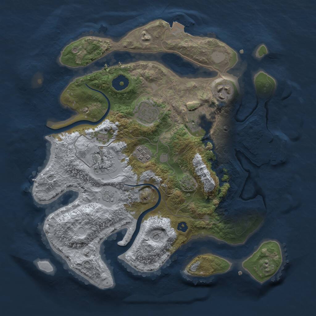Rust Map: Procedural Map, Size: 3000, Seed: 9172021, 10 Monuments