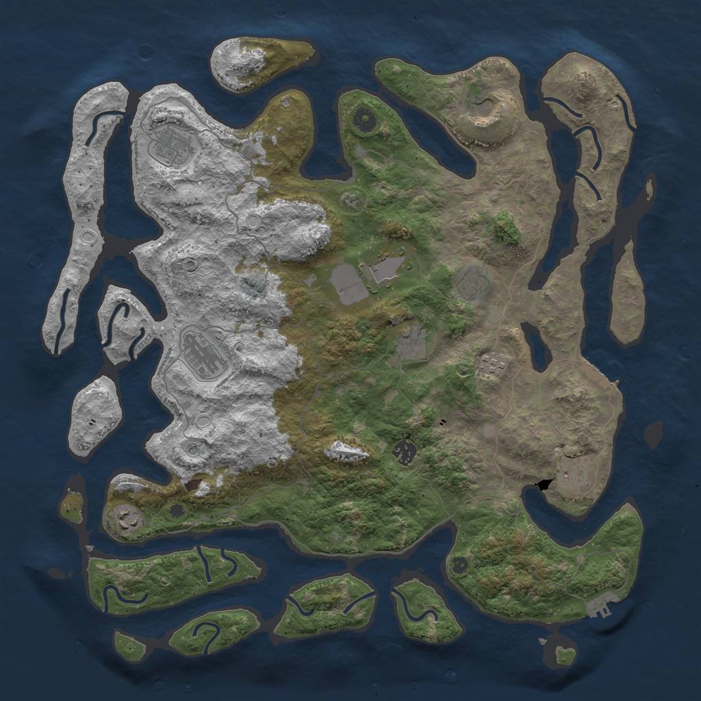 Rust Map: Procedural Map, Size: 4500, Seed: 2021091700, 18 Monuments