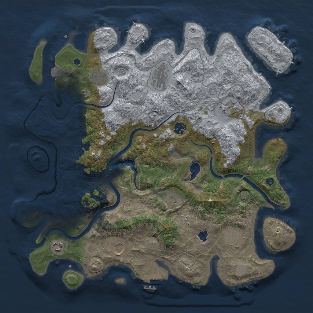 Rust Map: Procedural Map, Size: 4000, Seed: 84527, 15 Monuments