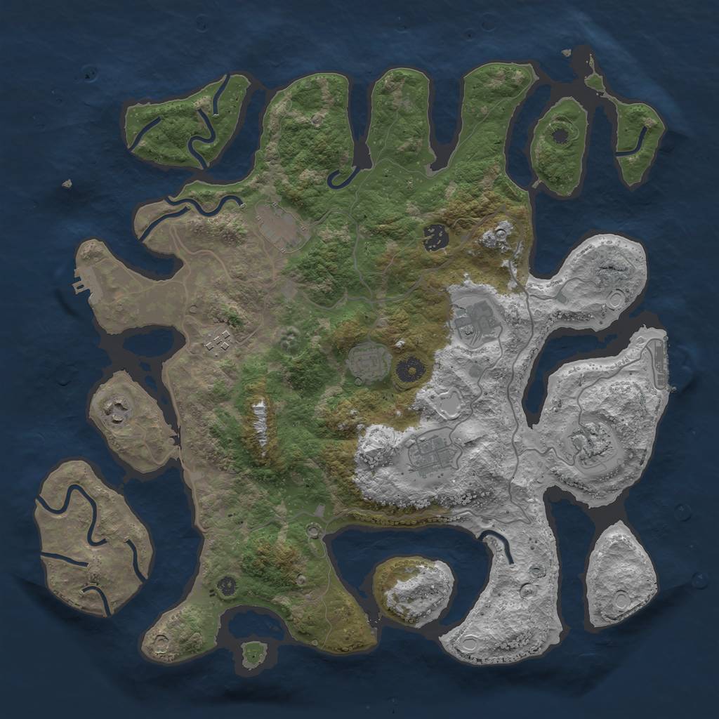 Rust Map: Procedural Map, Size: 4000, Seed: 9012021, 15 Monuments