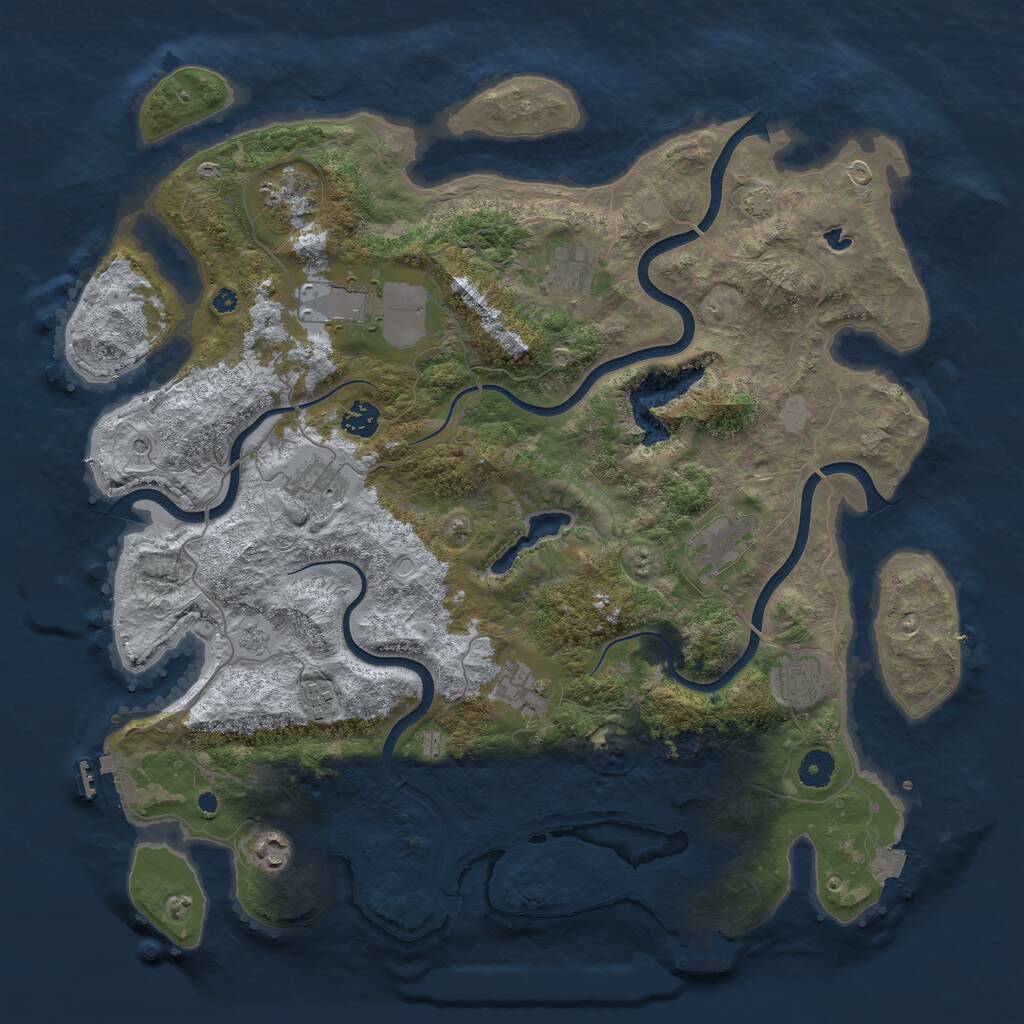 Rust Map: Procedural Map, Size: 4200, Seed: 44779966, 16 Monuments