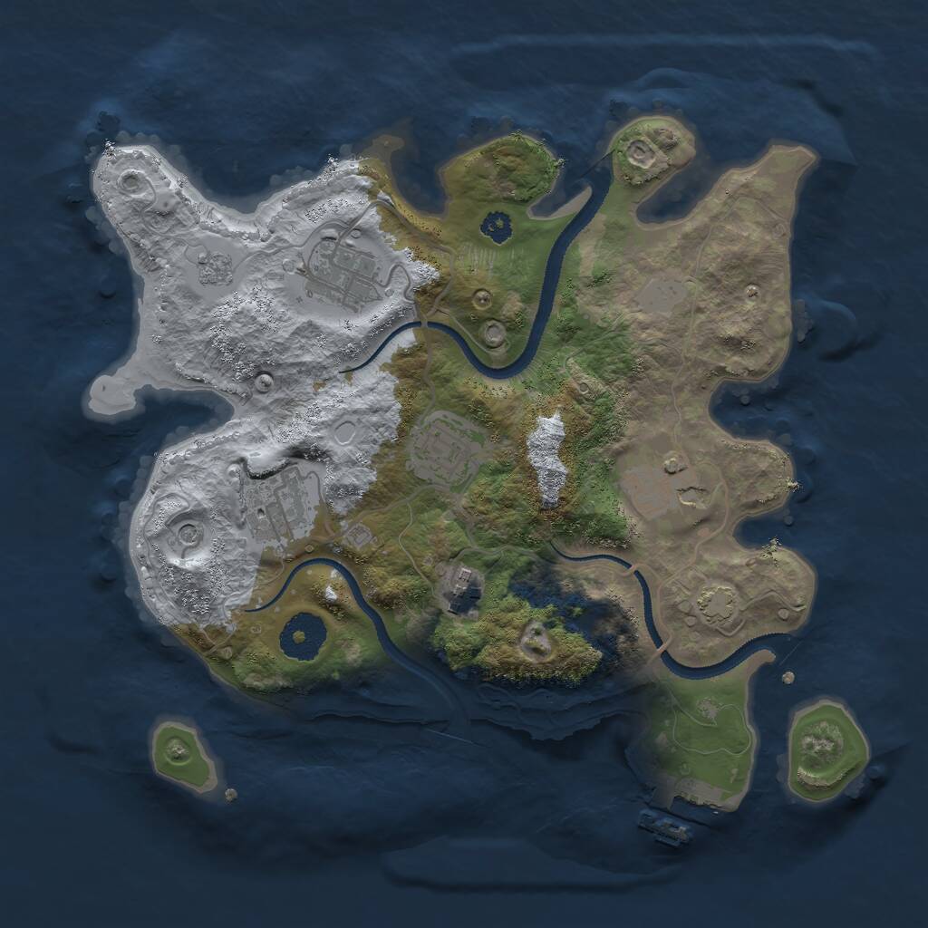Rust Map: Procedural Map, Size: 3000, Seed: 529961825, 10 Monuments