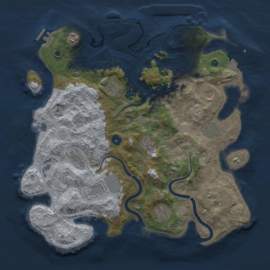 Rust Map: Procedural Map, Size: 3969, Seed: 170921, 17 Monuments