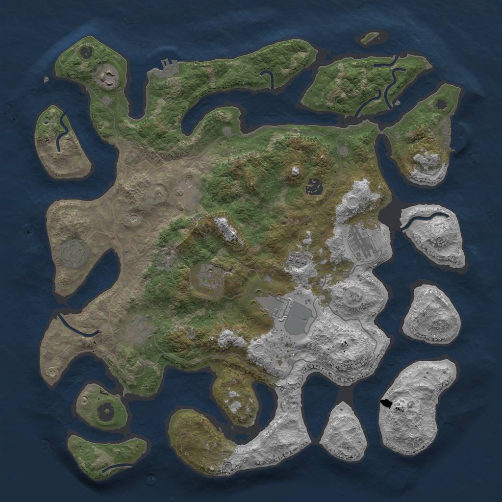 Rust Map: Procedural Map, Size: 4250, Seed: 1885879, 17 Monuments