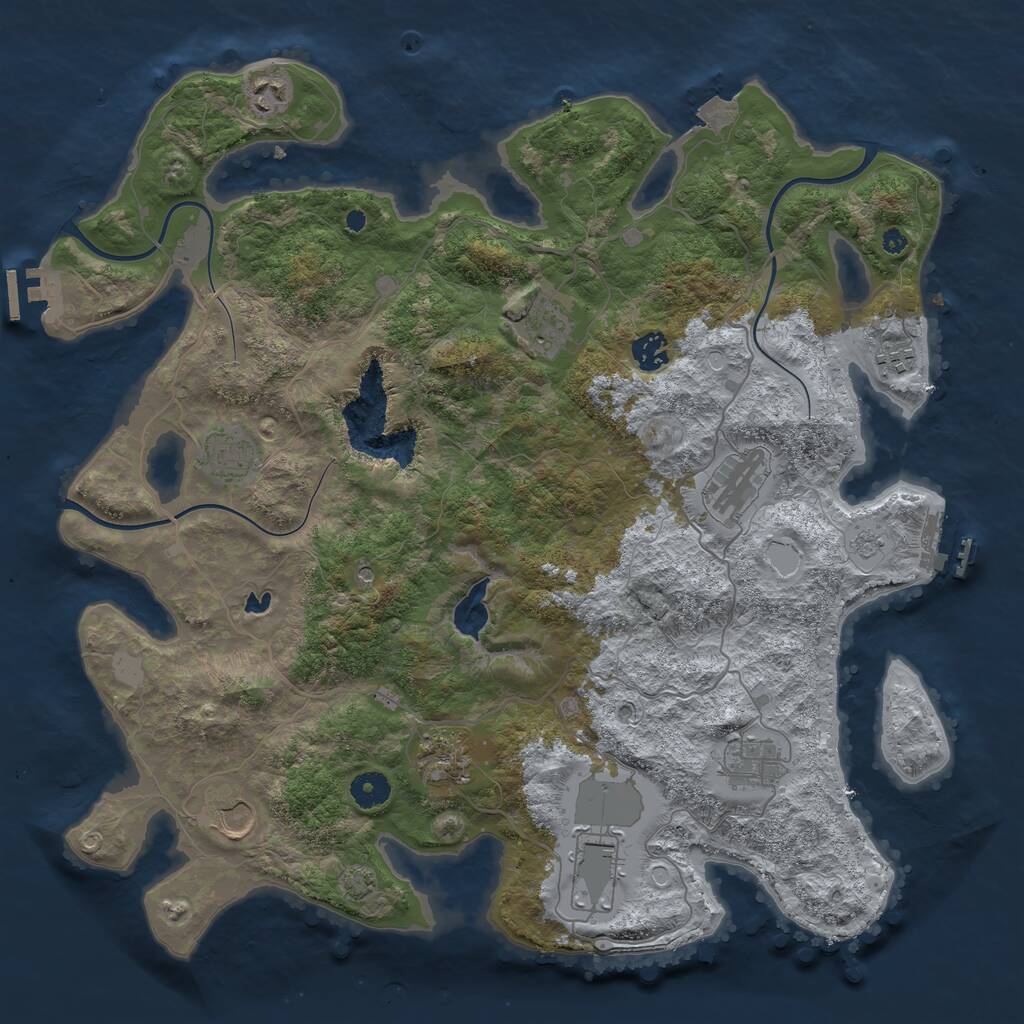 Rust Map: Procedural Map, Size: 4100, Seed: 14, 16 Monuments
