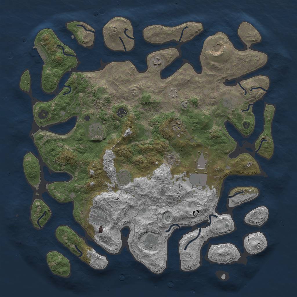 Rust Map: Procedural Map, Size: 4500, Seed: 170920212, 18 Monuments