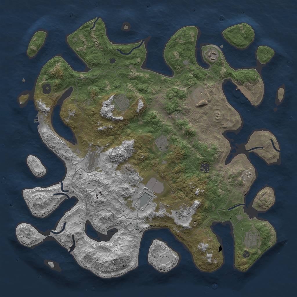 Rust Map: Procedural Map, Size: 4500, Seed: 67899170, 18 Monuments