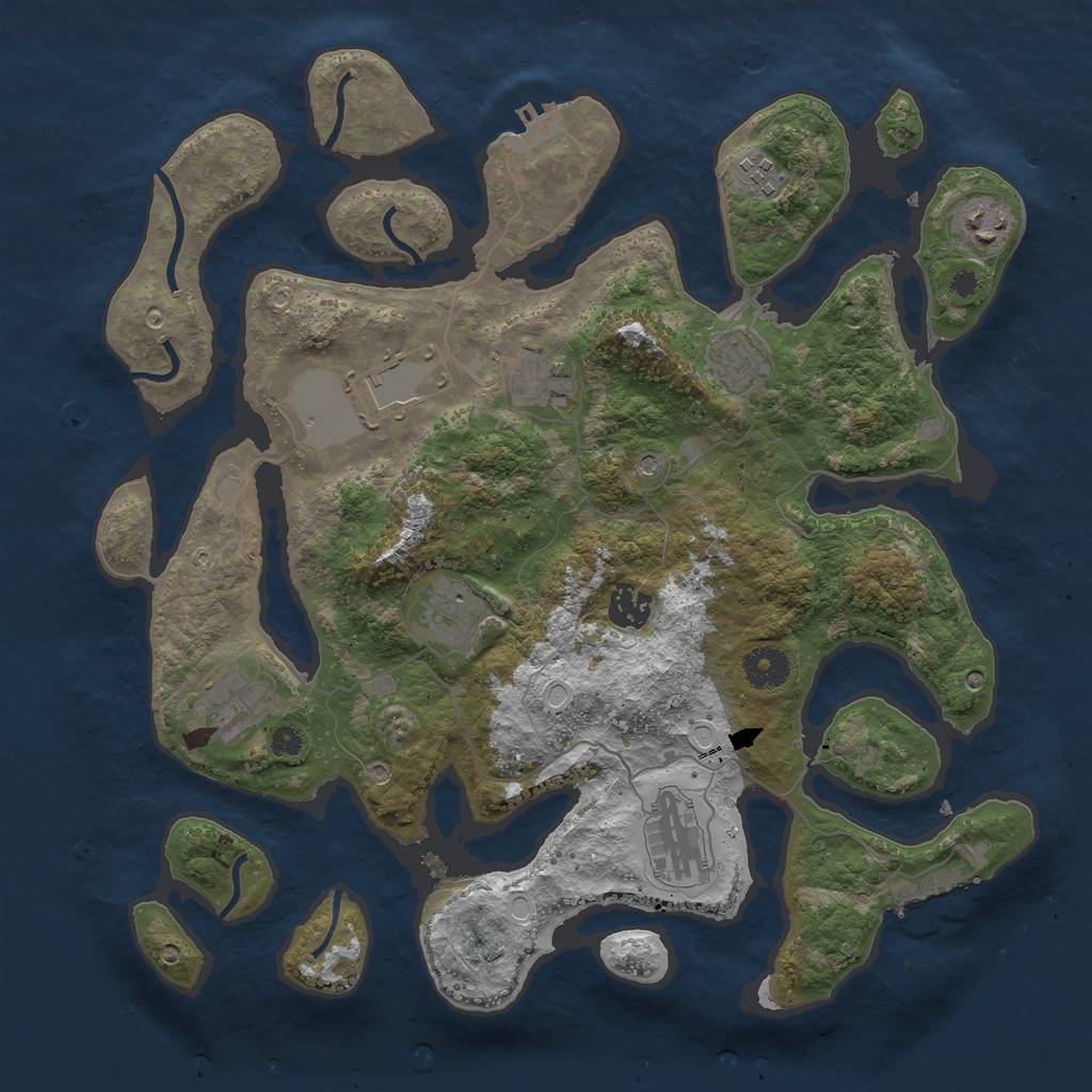 Rust Map: Procedural Map, Size: 3700, Seed: 782487, 17 Monuments