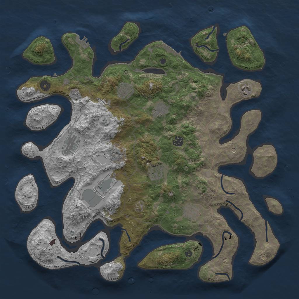 Rust Map: Procedural Map, Size: 4250, Seed: 802875, 17 Monuments