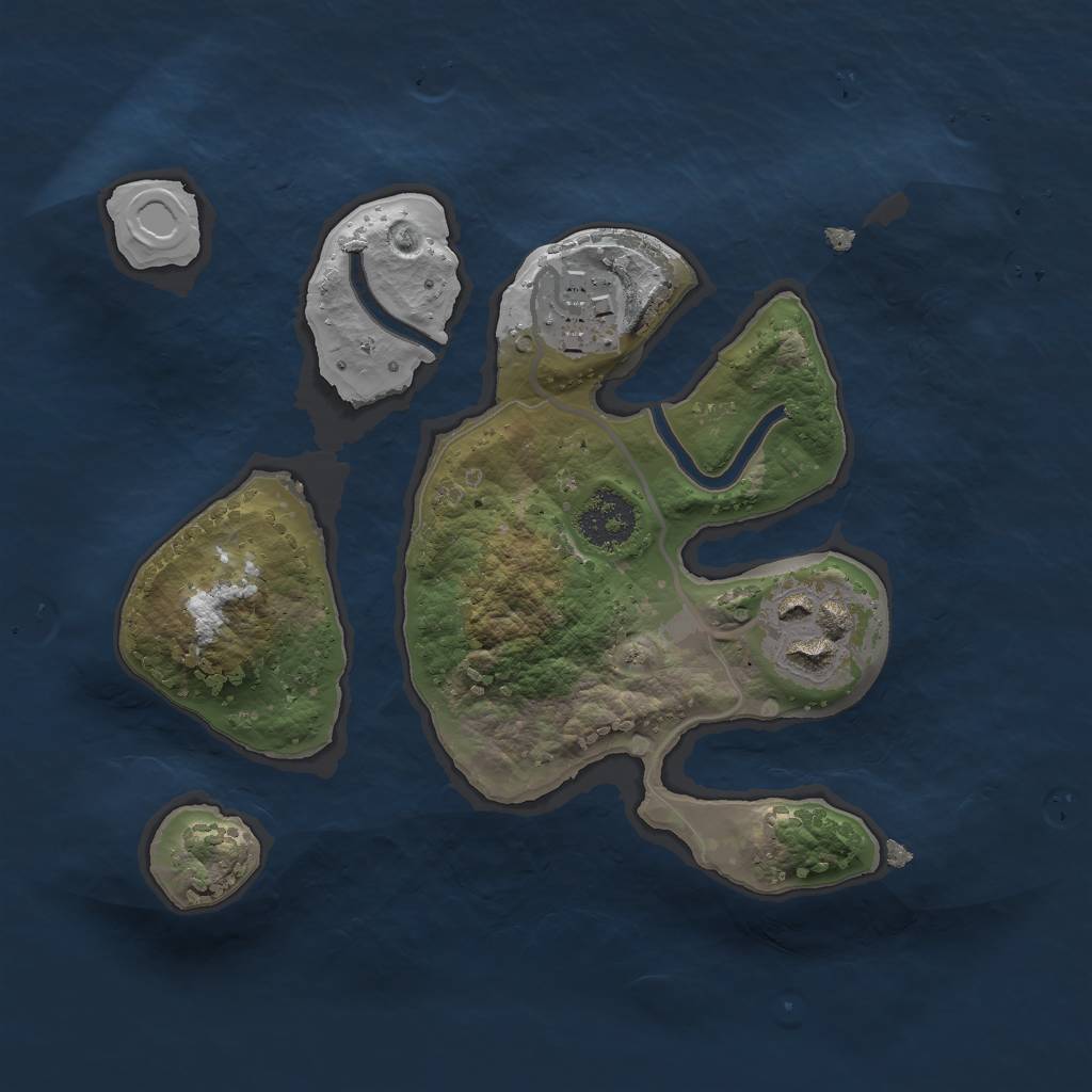 Rust Map: Procedural Map, Size: 2000, Seed: 714365, 7 Monuments