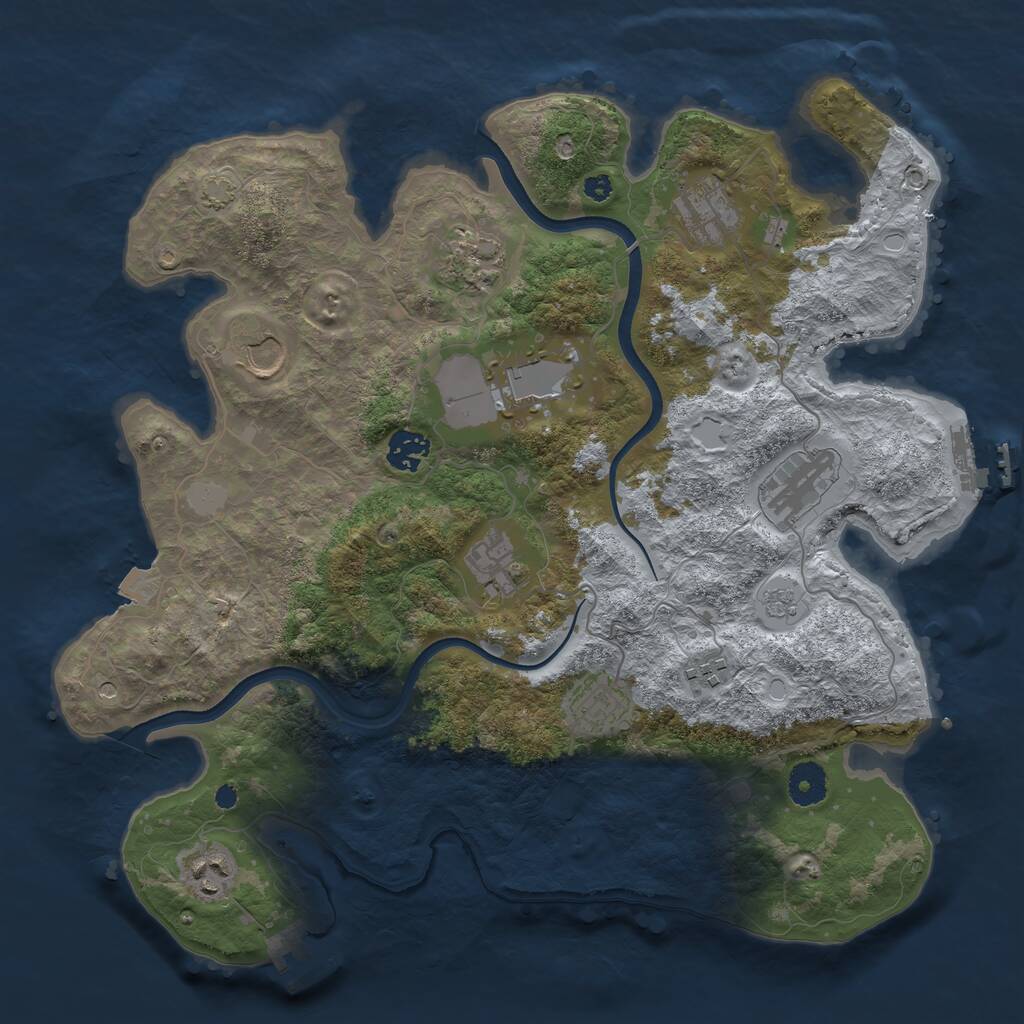 Rust Map: Procedural Map, Size: 3700, Seed: 465, 16 Monuments