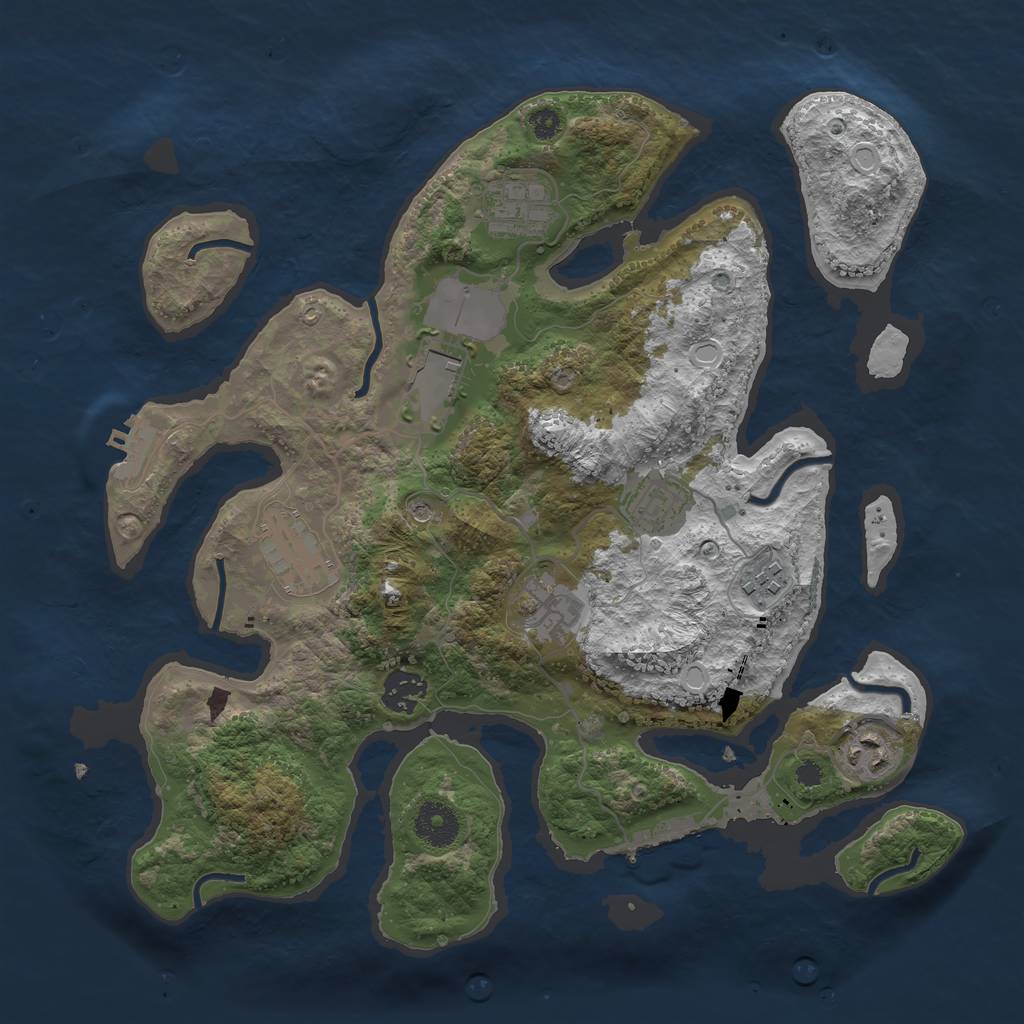 Rust Map: Procedural Map, Size: 3500, Seed: 4872, 16 Monuments