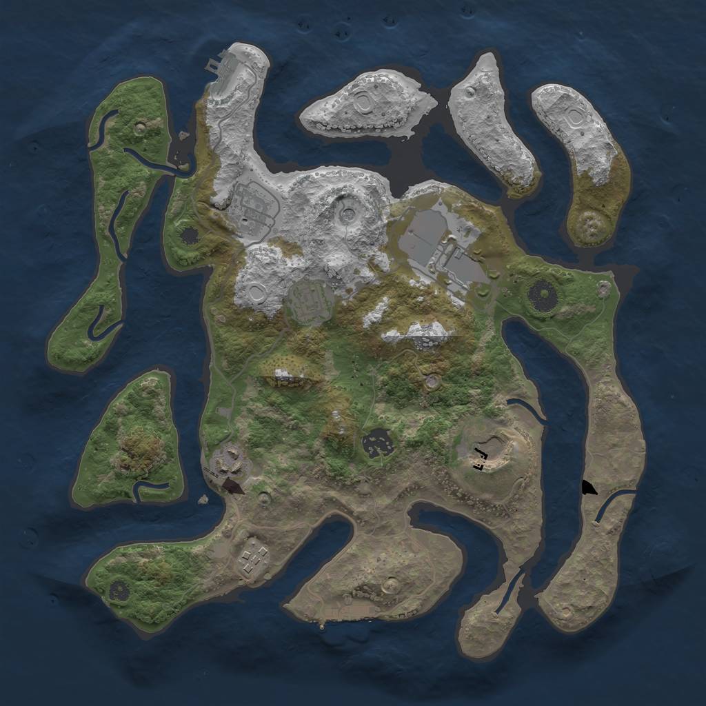 Rust Map: Procedural Map, Size: 3500, Seed: 71237, 15 Monuments