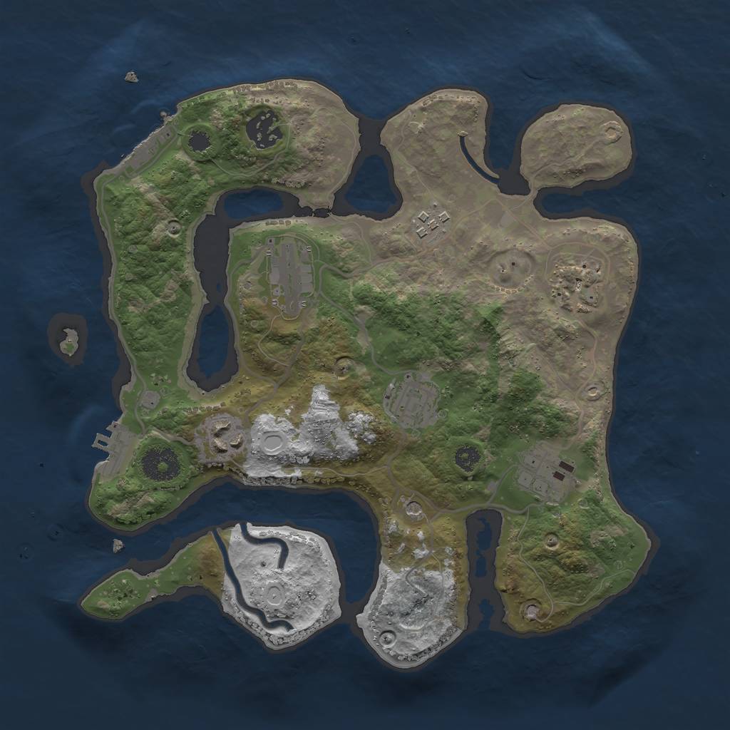 Rust Map: Procedural Map, Size: 3000, Seed: 1534011359, 15 Monuments