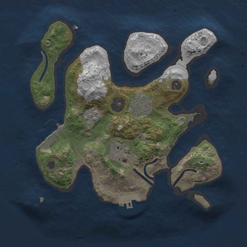 Rust Map: Procedural Map, Size: 2500, Seed: 105882656, 10 Monuments