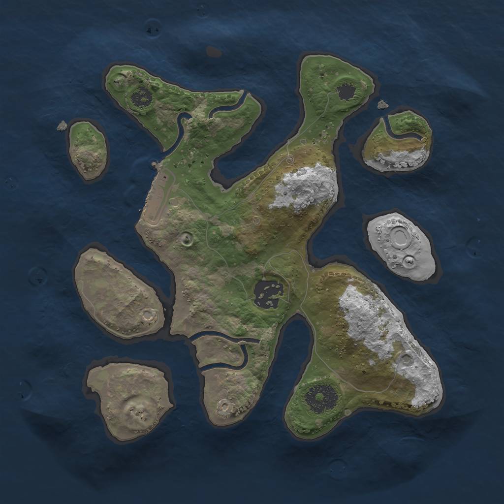 Rust Map: Procedural Map, Size: 2500, Seed: 1380, 7 Monuments