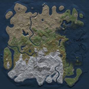 Thumbnail Rust Map: Procedural Map, Size: 5000, Seed: 151316150, 15 Monuments
