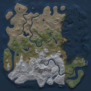 Thumbnail Rust Map: Procedural Map, Size: 5000, Seed: 151316150, 14 Monuments