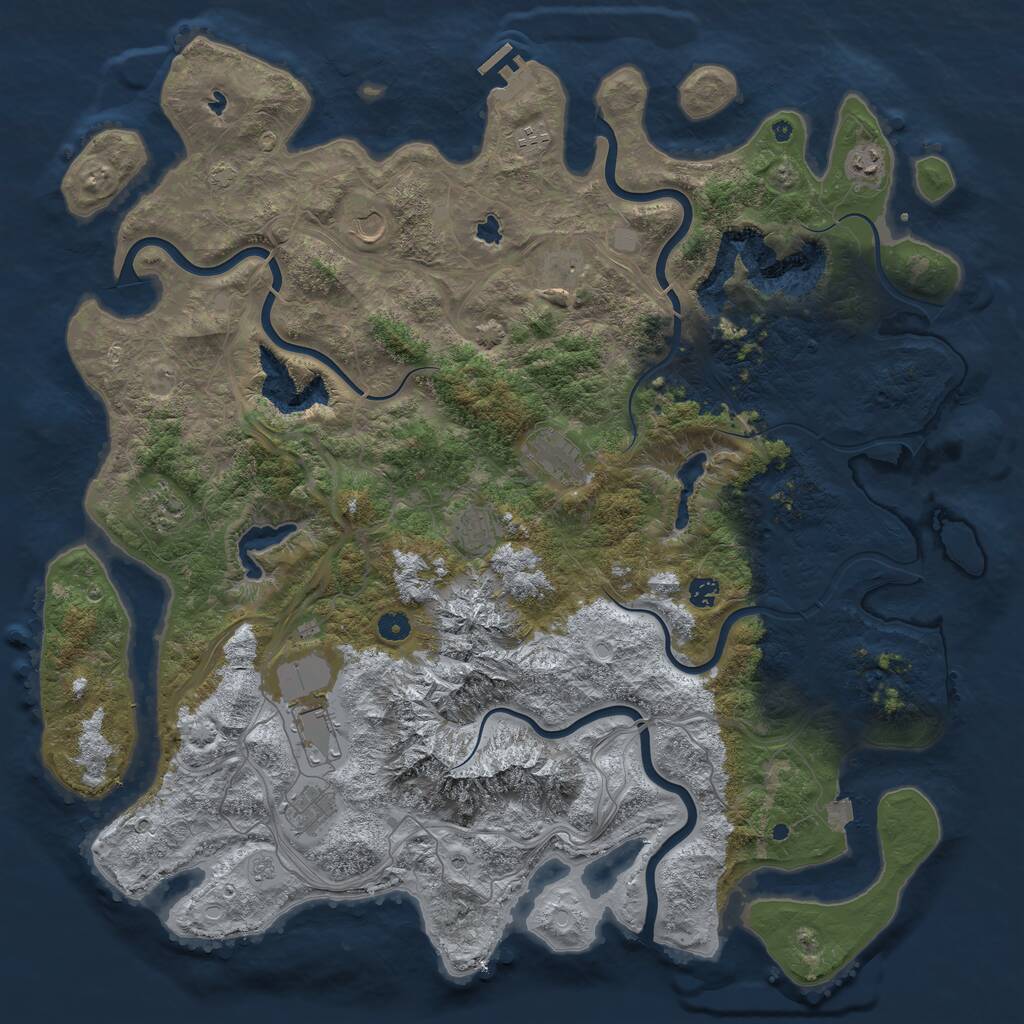 Rust Map: Procedural Map, Size: 5000, Seed: 151316150, 15 Monuments