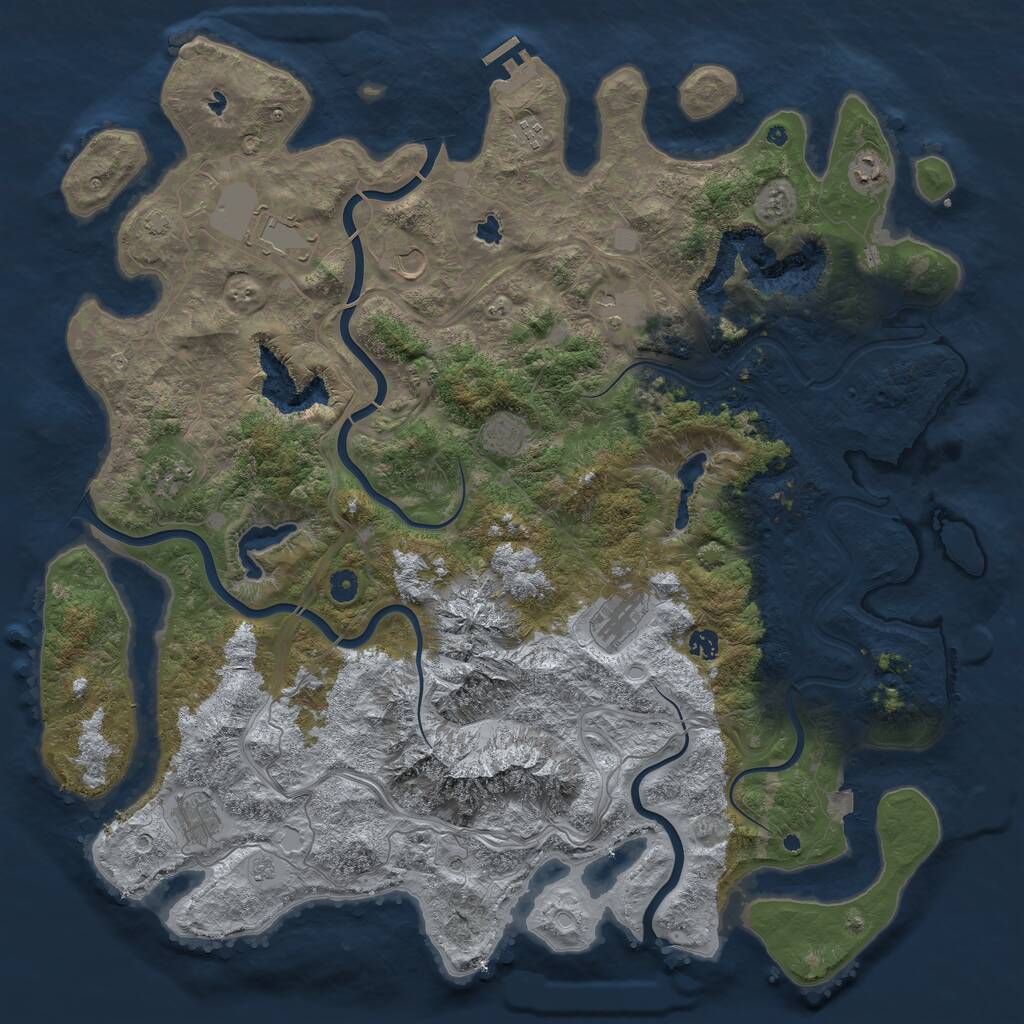 Rust Map: Procedural Map, Size: 5000, Seed: 151316150, 15 Monuments