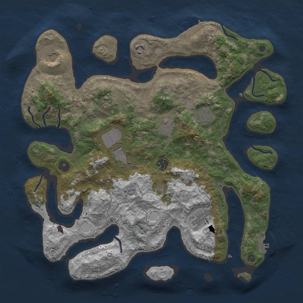 Rust Map: Procedural Map, Size: 4000, Seed: 67899175, 17 Monuments