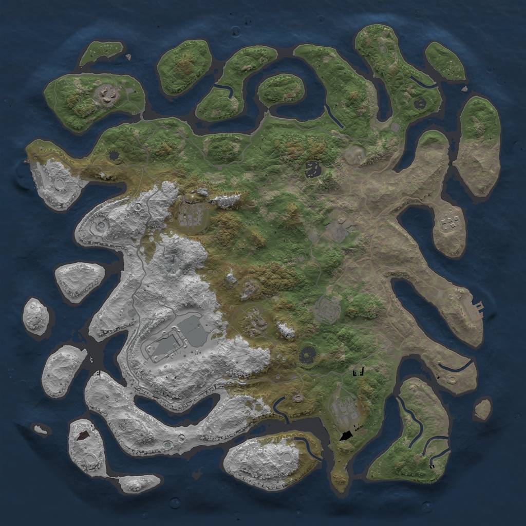 Rust Map: Procedural Map, Size: 4500, Seed: 11709, 17 Monuments