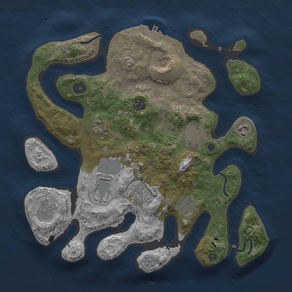 Rust Map: Procedural Map, Size: 3500, Seed: 9441, 17 Monuments