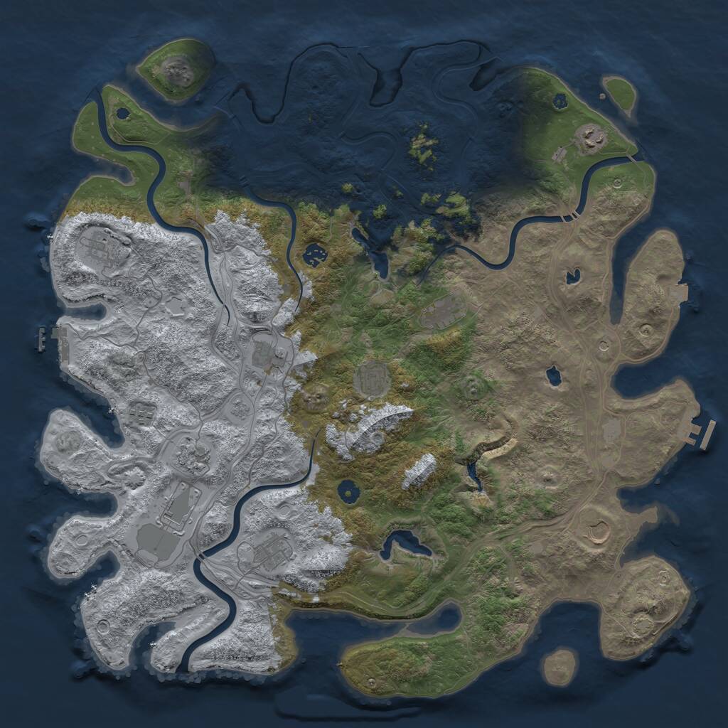 Rust Map: Procedural Map, Size: 4800, Seed: 15234, 17 Monuments