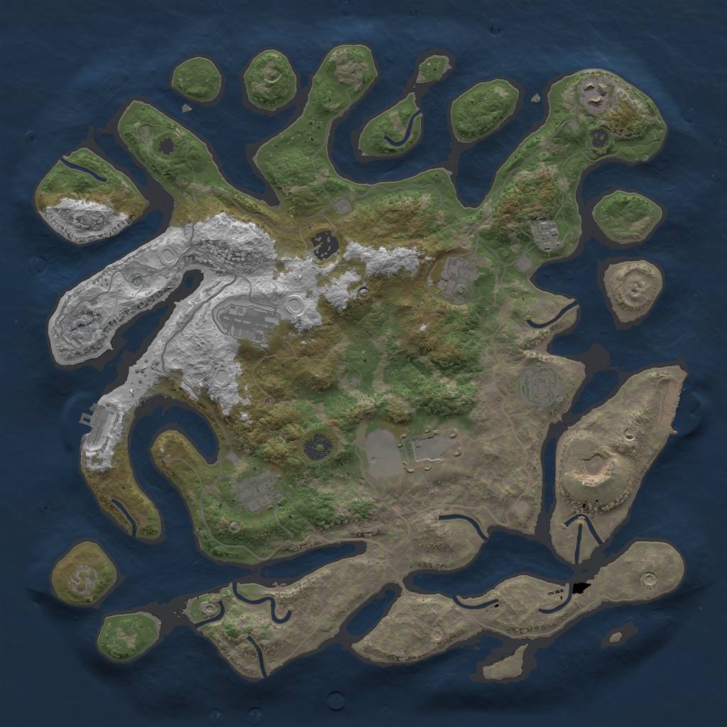 Rust Map: Procedural Map, Size: 4000, Seed: 1904567022, 17 Monuments