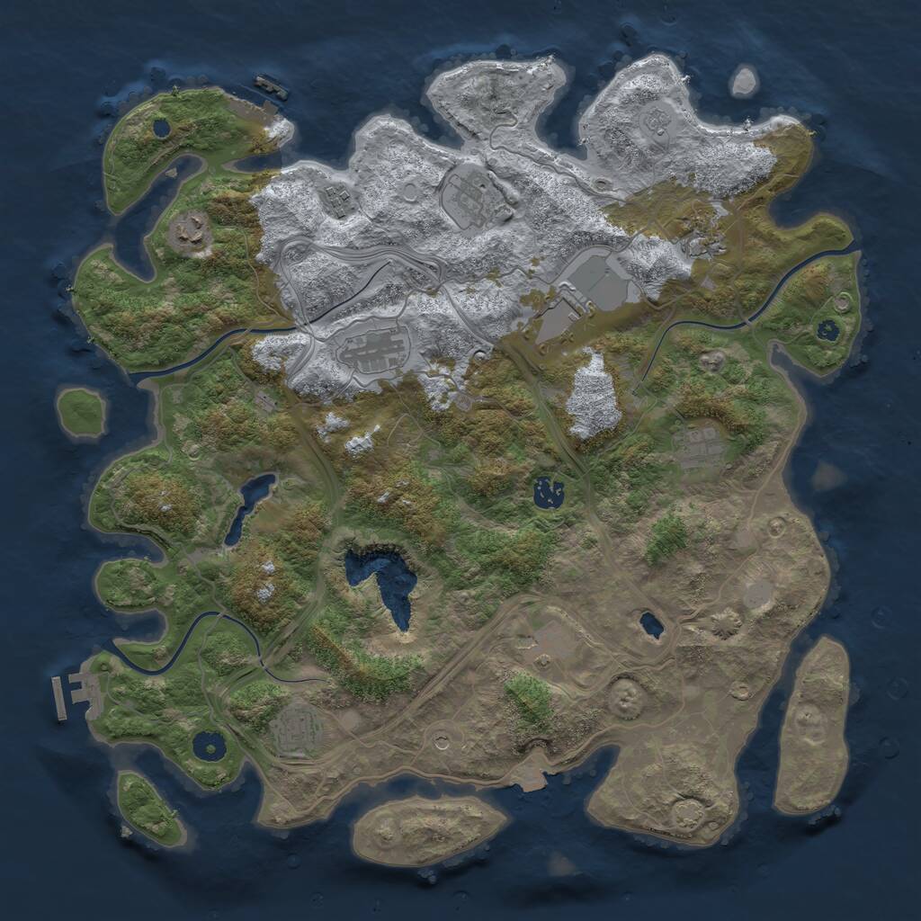 Rust Map: Procedural Map, Size: 4250, Seed: 9123178, 16 Monuments