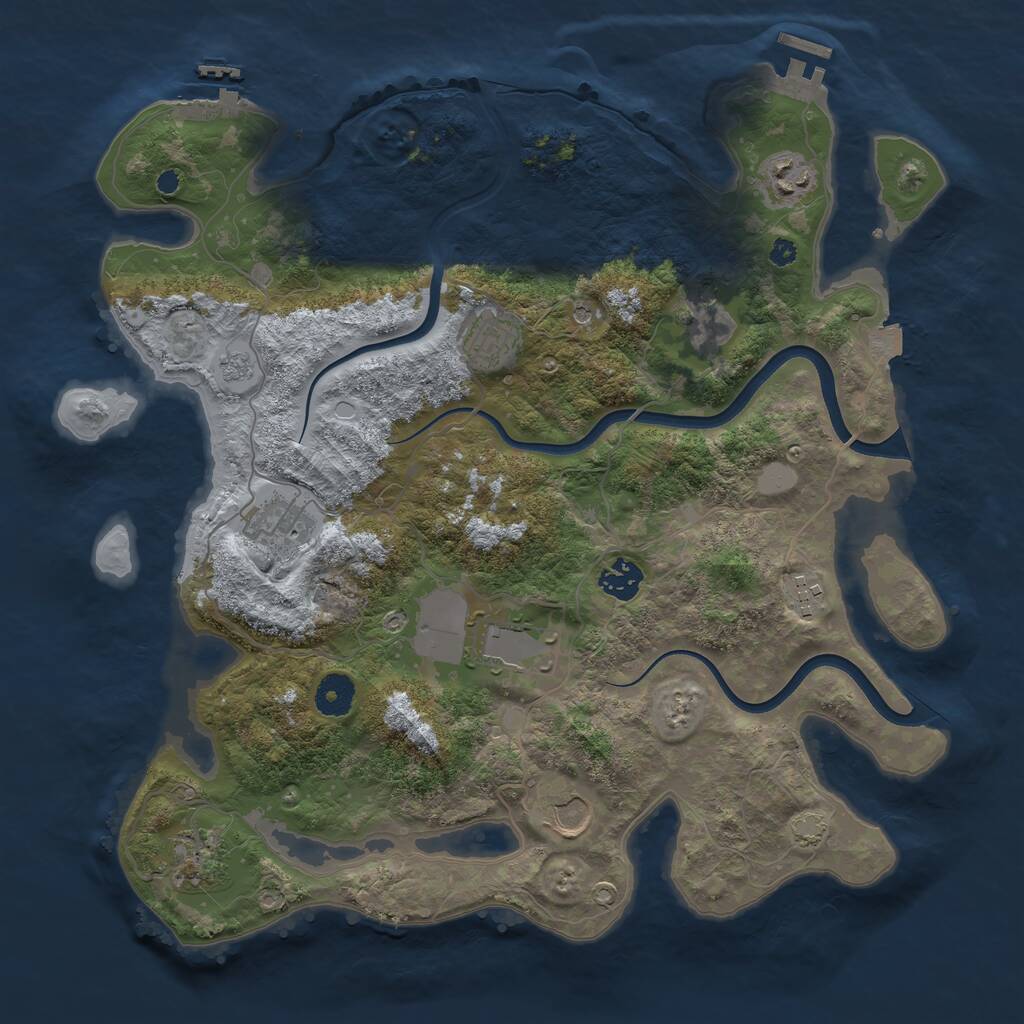 Rust Map: Procedural Map, Size: 3750, Seed: 1939748312, 15 Monuments