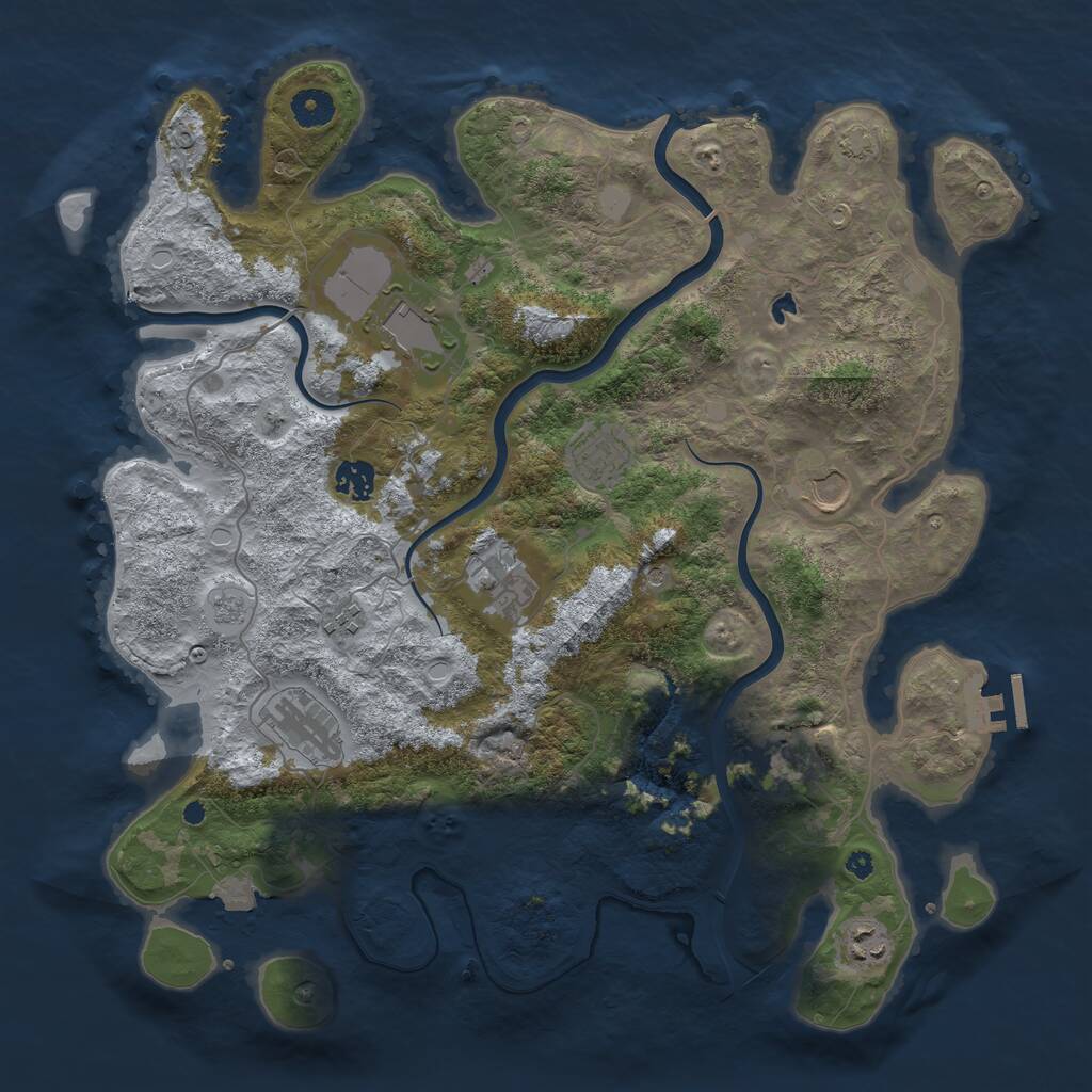 Rust Map: Procedural Map, Size: 4000, Seed: 923614, 14 Monuments