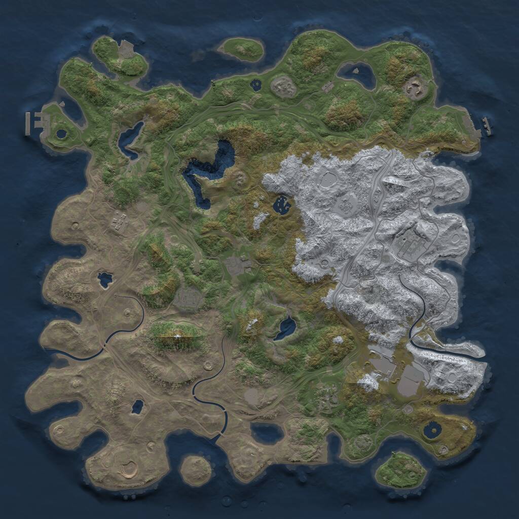 Rust Map: Procedural Map, Size: 4500, Seed: 51709, 15 Monuments