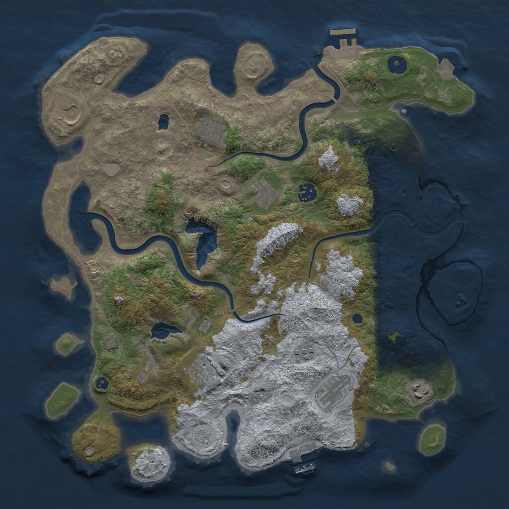 Rust Map: Procedural Map, Size: 4000, Seed: 1859242533, 14 Monuments