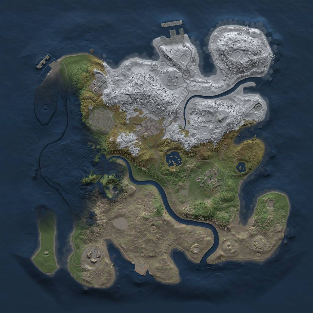 Rust Map: Procedural Map, Size: 3000, Seed: 51965095, 12 Monuments