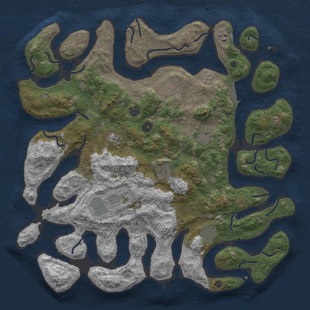 Rust Map: Procedural Map, Size: 4500, Seed: 685298375, 16 Monuments