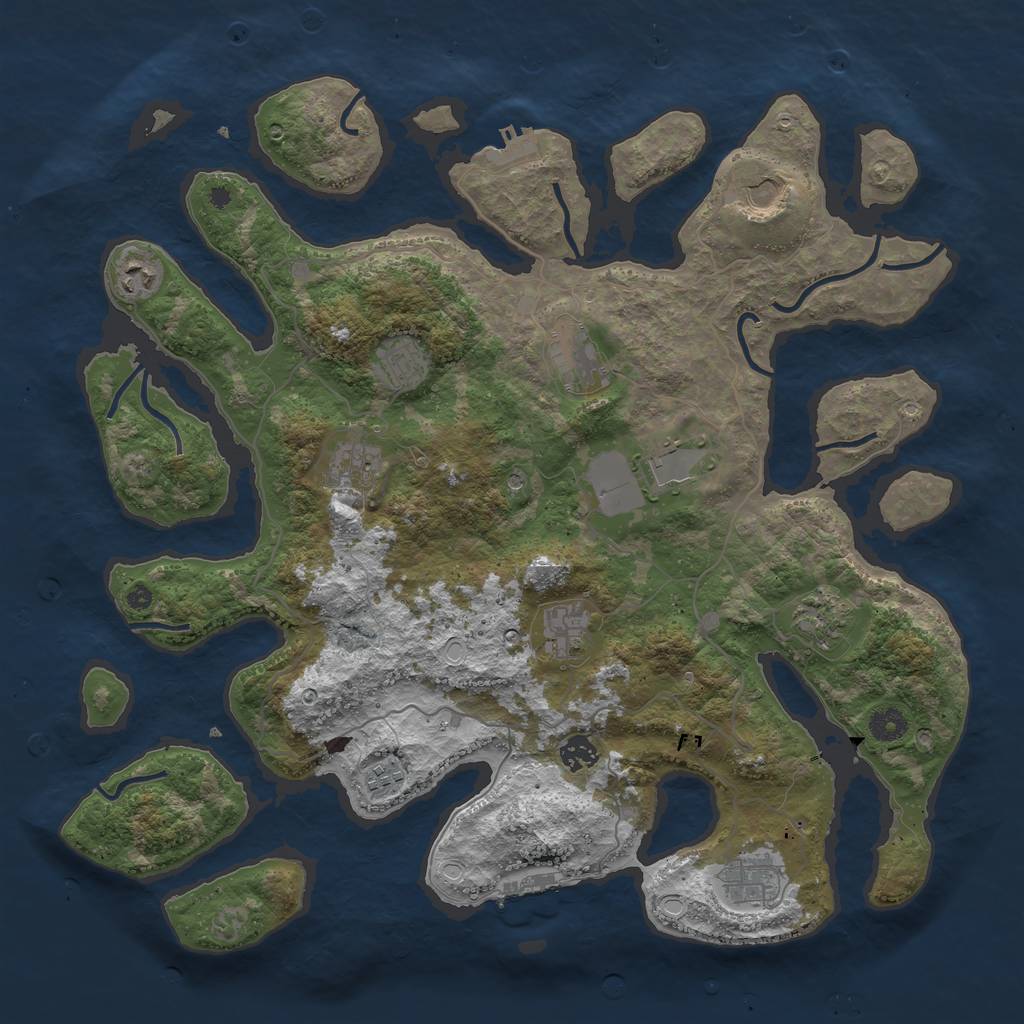 Rust Map: Procedural Map, Size: 4250, Seed: 1472281688, 19 Monuments