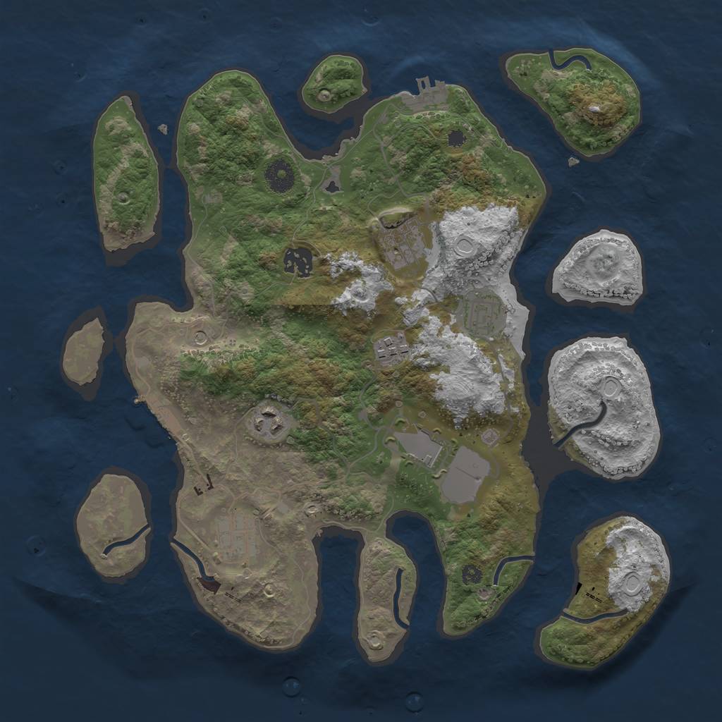 Rust Map: Procedural Map, Size: 3500, Seed: 1456433967, 15 Monuments